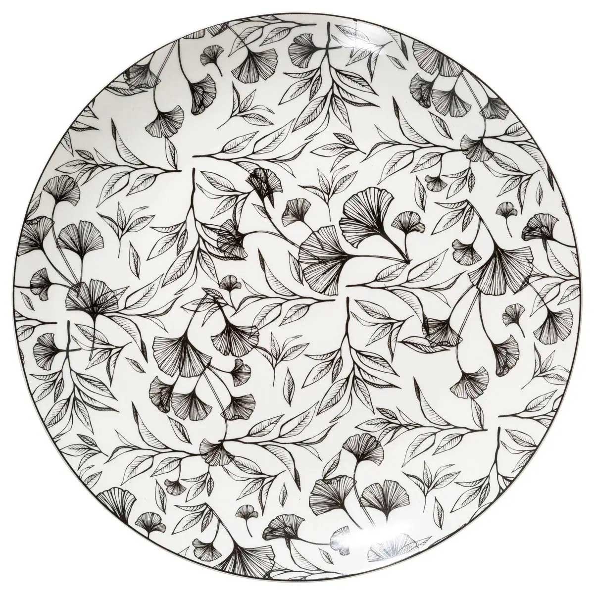 Assiette blanche D27 motif florale