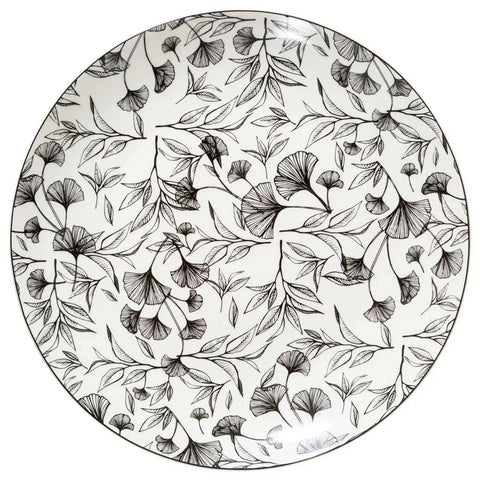 Assiette blanche D27 motif florale