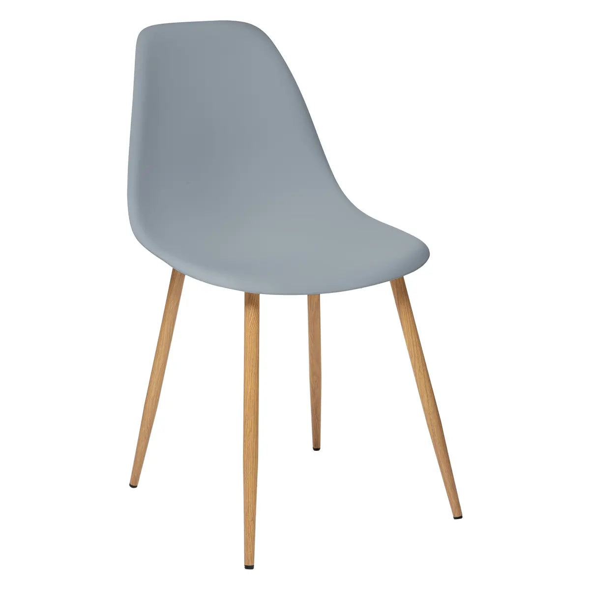Chaise grise pied métal effet bois