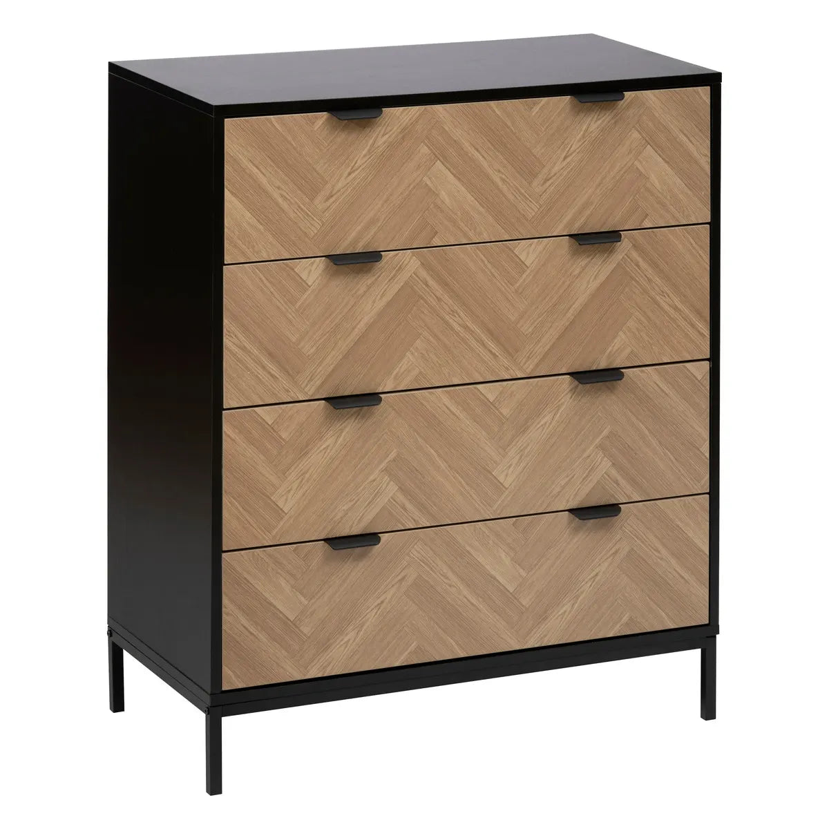 Commode en bois plateau noir