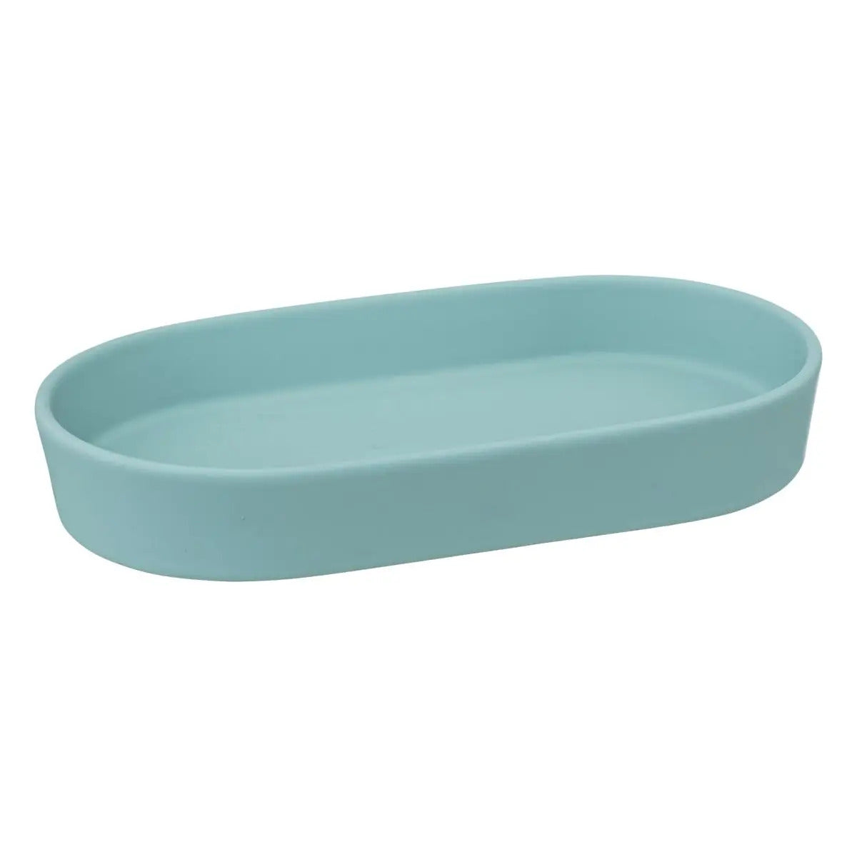 Grand porte savon en grès couleur bleu L20cm