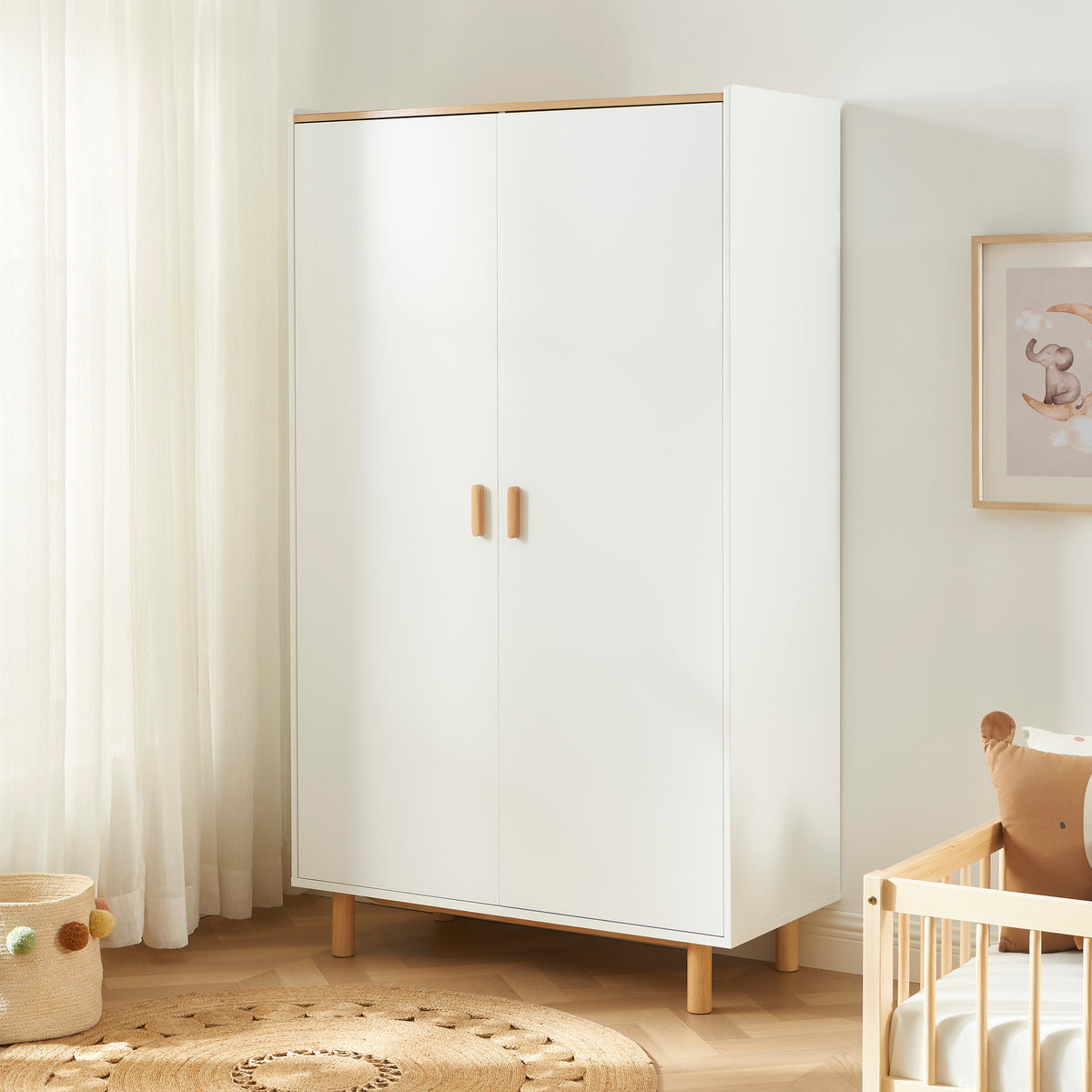 Armoire enfant blanc 2 portes