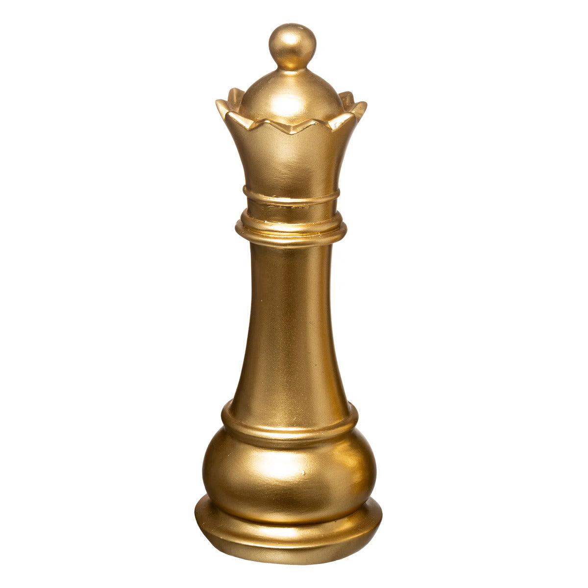 Pièce echec DAME en résine dorée H25