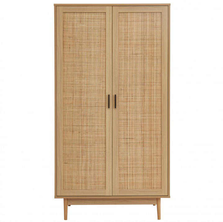 Armoire en bois et rotin 90x170