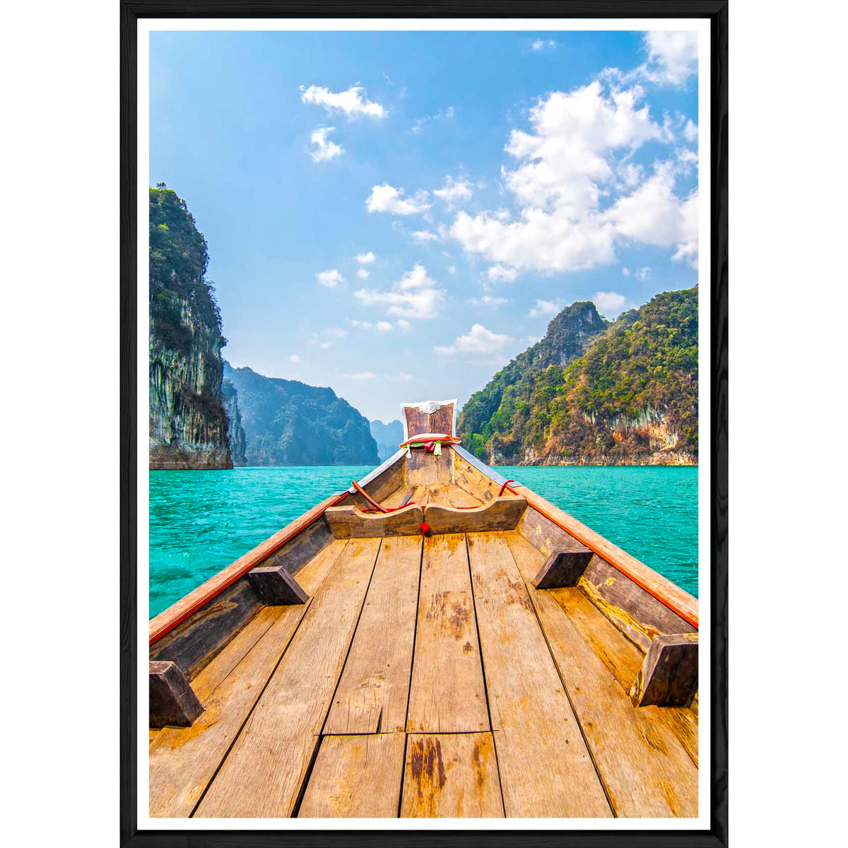 Tableau paysage lac avec cadre noir – Taille 23x32