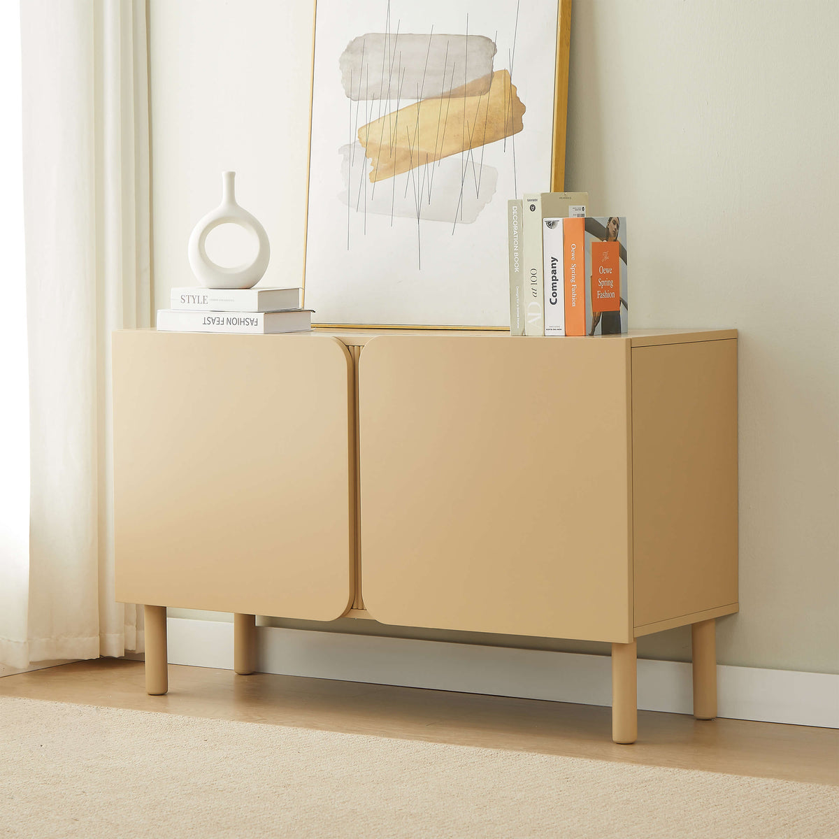 Buffet beige 2 portes 120 cm