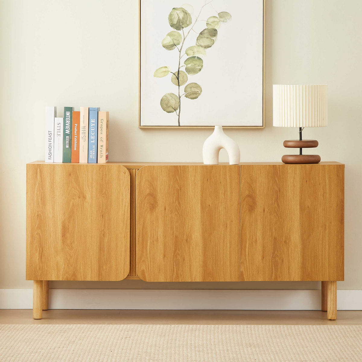 Buffet effet chêne 3 portes 150 cm
