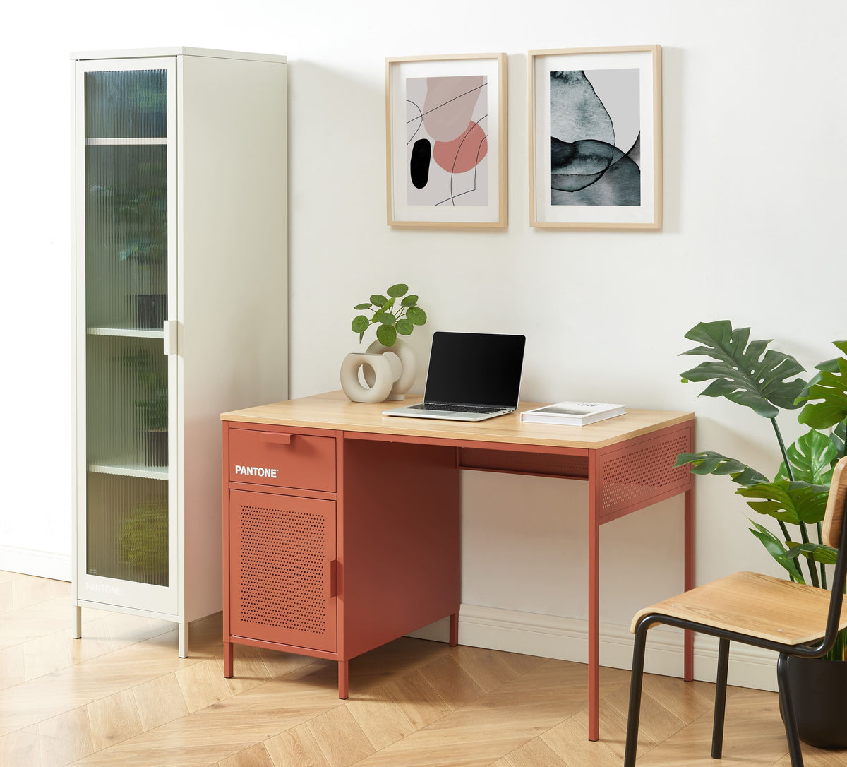 Bureau métal terracotta 120 cm