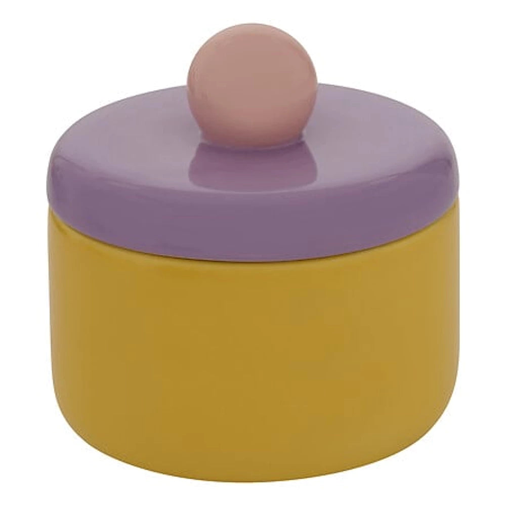 Pot en céramique art déco jaune