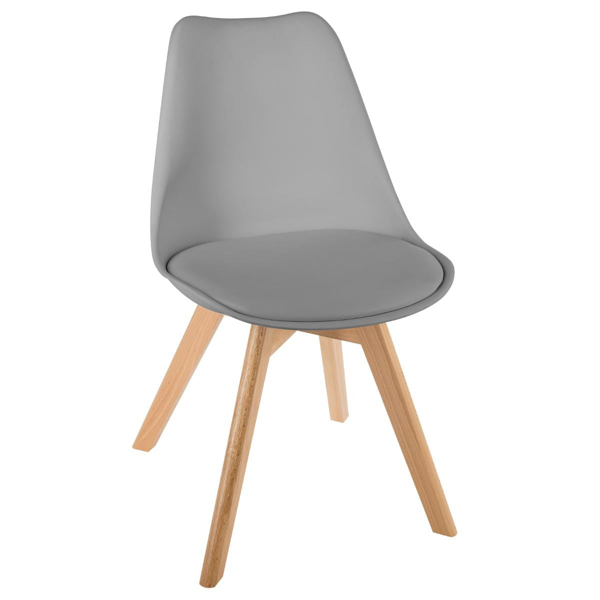Chaise grise pieds bois