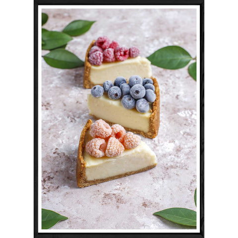 Tableau Cheesecake avec cadre noir POP – Taille 23x32