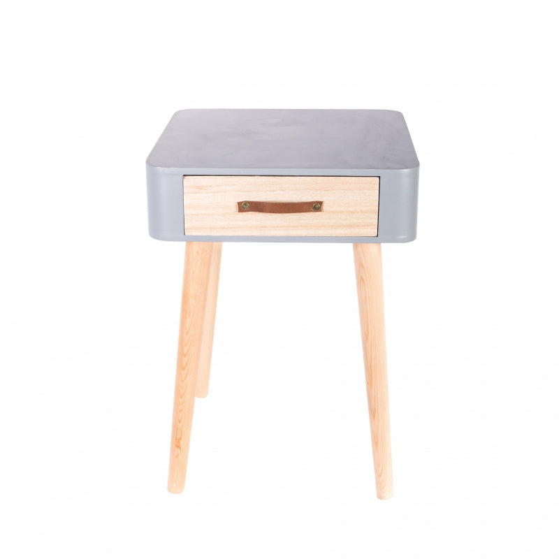 Table de chevet grise en bois