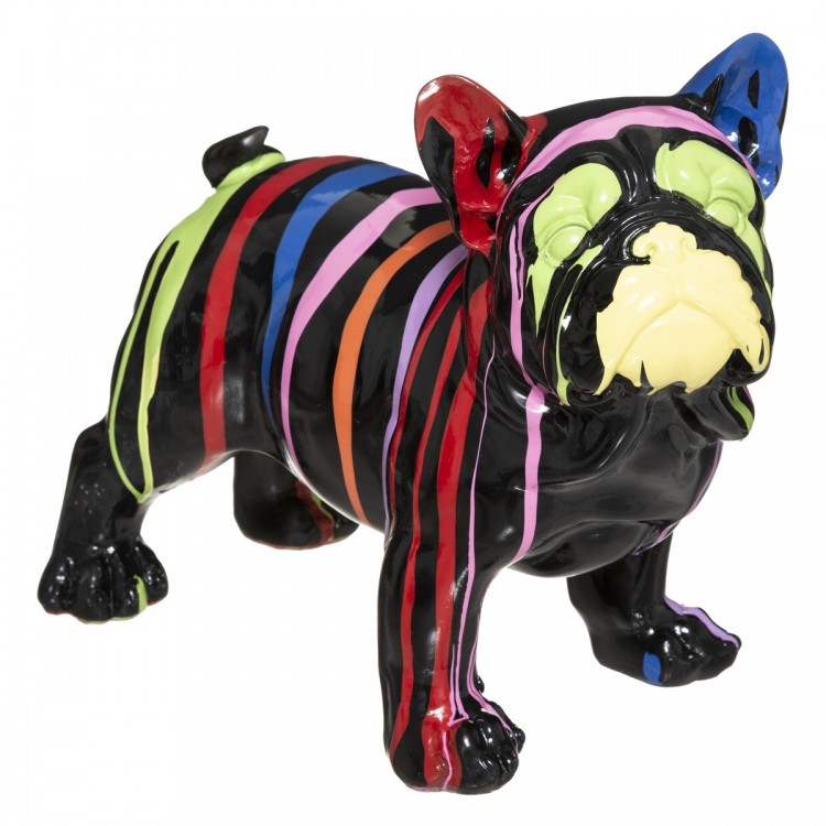 Bulldog art déco noir coloré L34