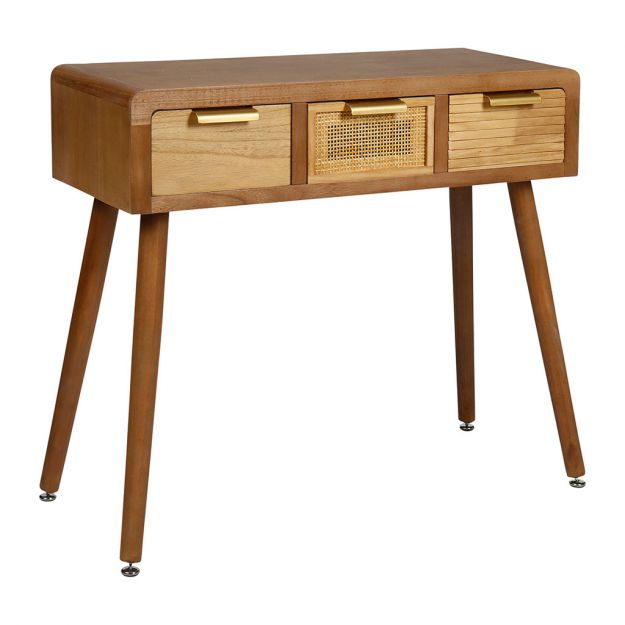 Console 3 tiroirs en bois et métal 80x30
