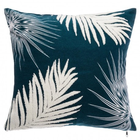 Coussin 45x45cm jungle déhoussable bleu