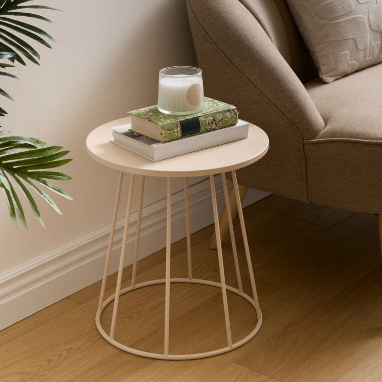 Table basse/ table d'appoint en métal beige