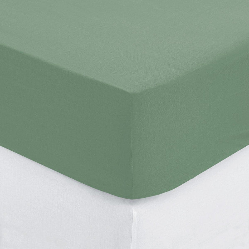 Draps housse vert d'eau 140x190