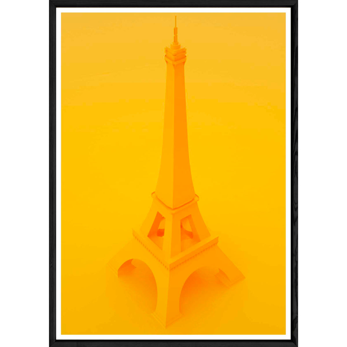 Tableau Eiffel jaune avec cadre noir – Taille 32x42