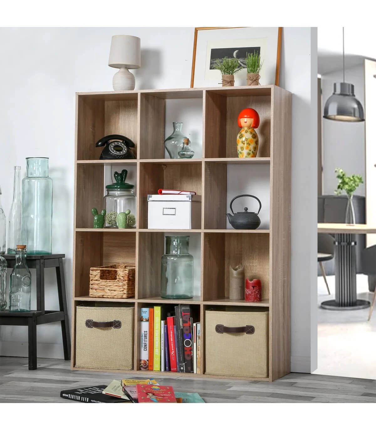 Etagère de rangement avec 12 cases - L93 x H124 cm