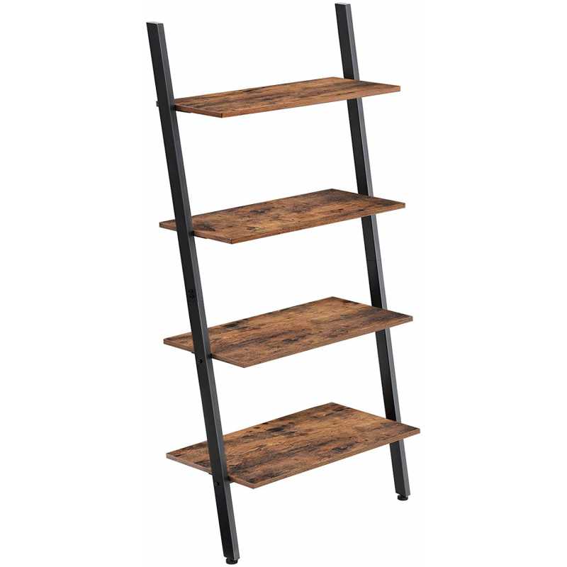 Etagère inclinée 4 niveaux 150x35x64 en métal et bois