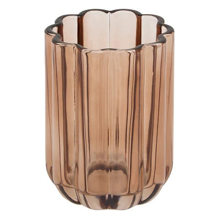 Pot à brosses à dents en verre ambre