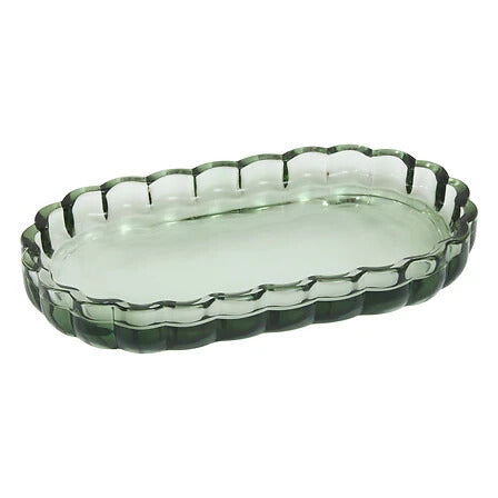 Plateau en verre vert L20