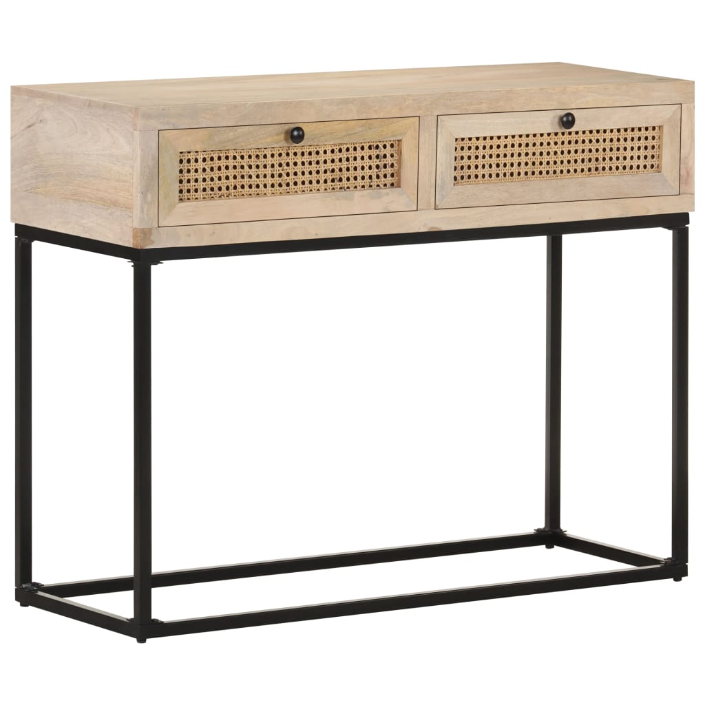 Console en manguier massif 100x35 pied métal