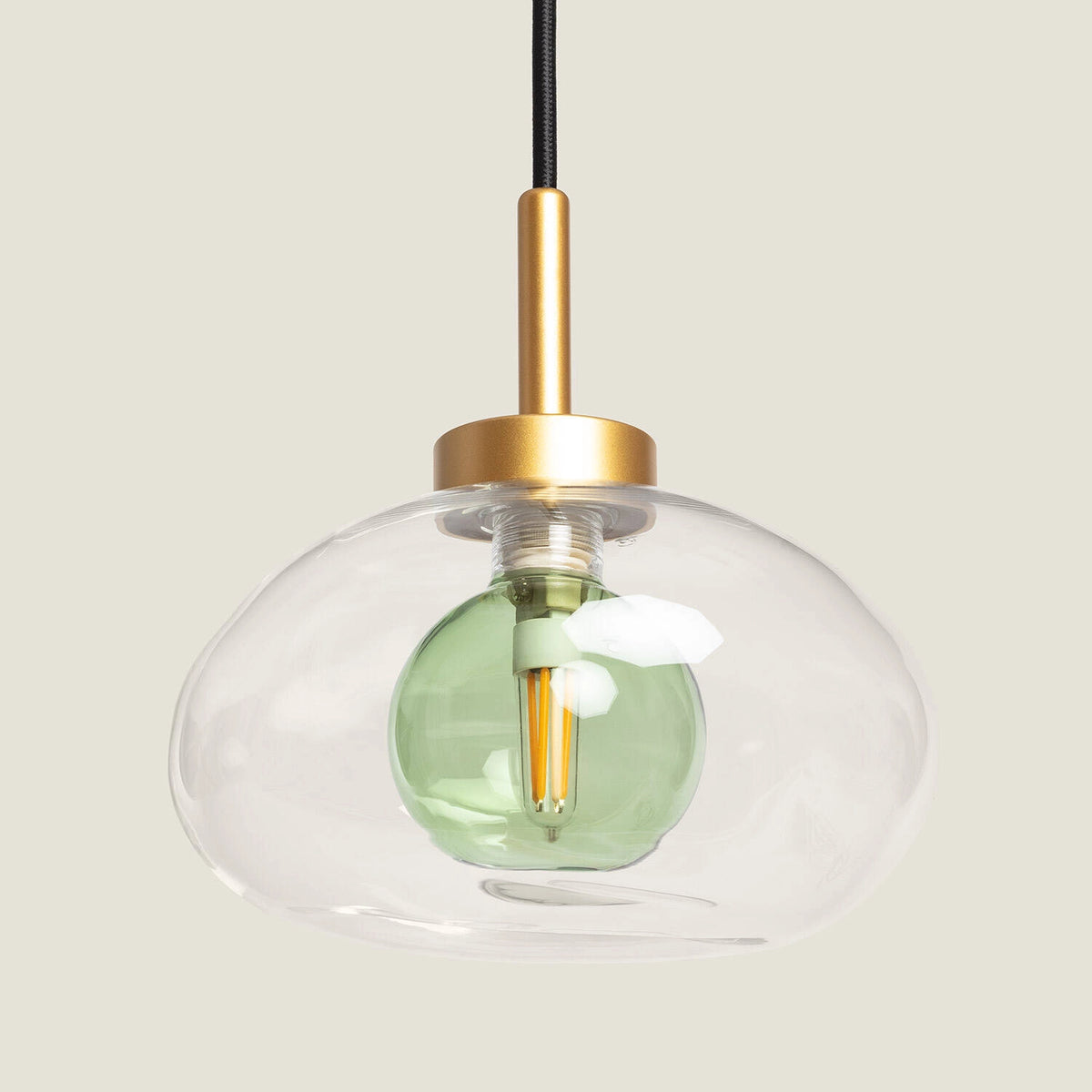 Suspension en verre doré design