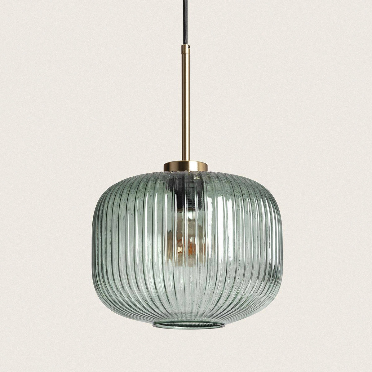 Suspension en verre art déco vert D25