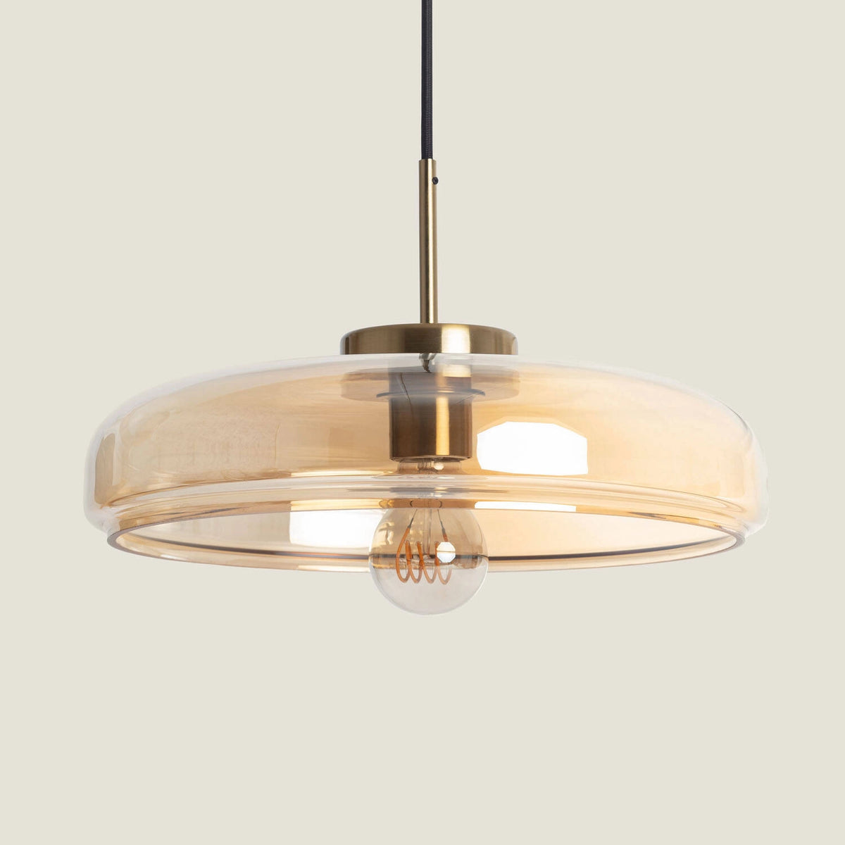 Suspension en verre ambré D34