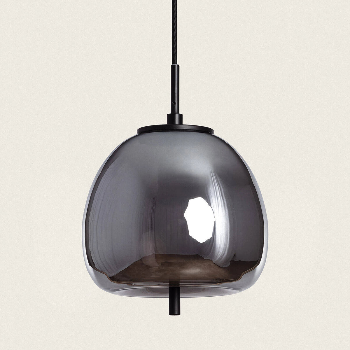Suspension en verre fumé gris D20