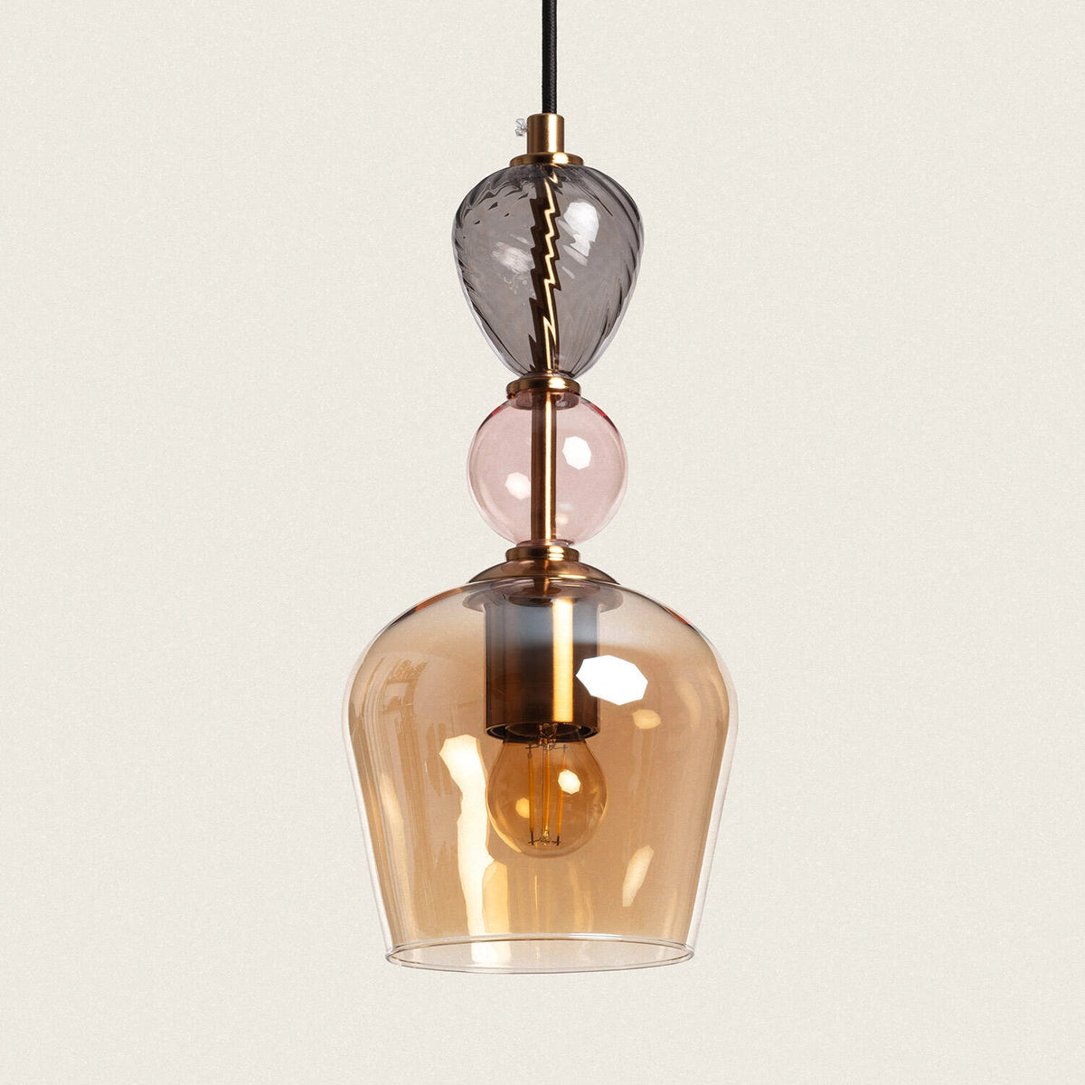 Suspension en verre multicolore D15