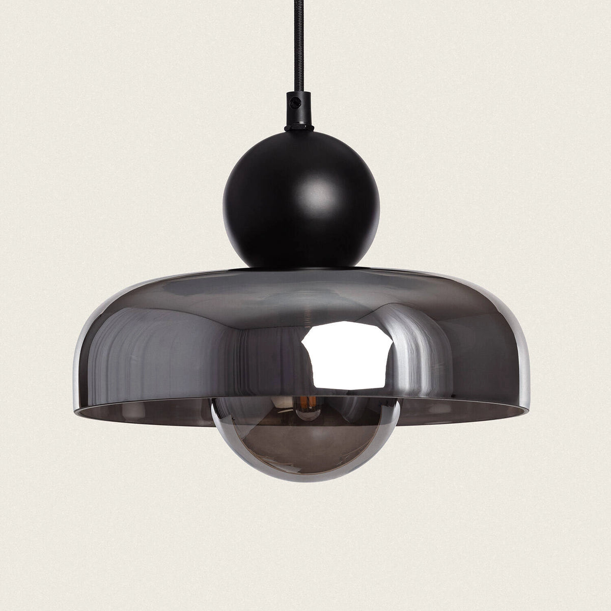 Suspension en verre fumé gris D23