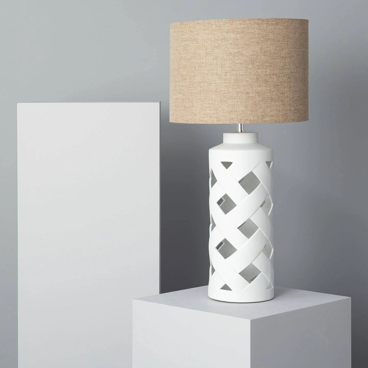 Lampe à Poser Céramique et Tissu H70