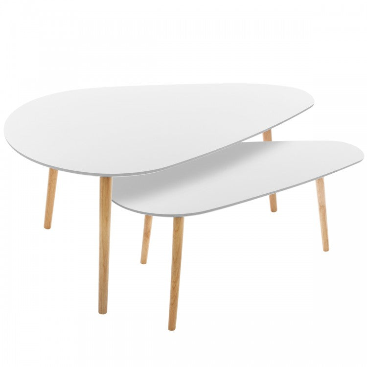 Lot de 2 tables basses en bois et métal L98
