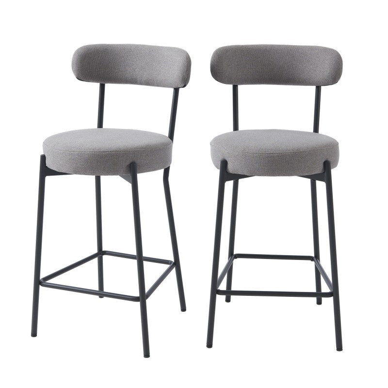 Lot de 2 tabourets design gris