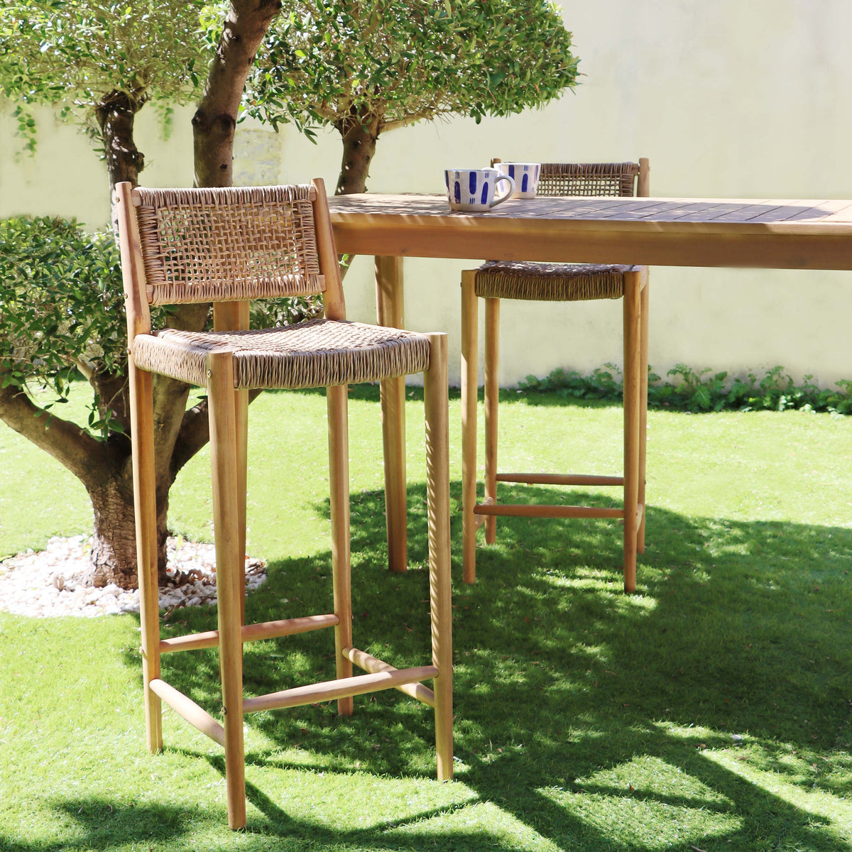 Lot de 2 tabourets de bar hauteur d'assise 75 cm