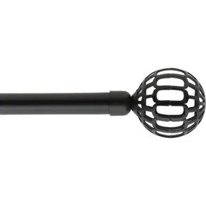 Kit de tringle extensible aluminium (L120 - L210 cm / D19 mm) noir