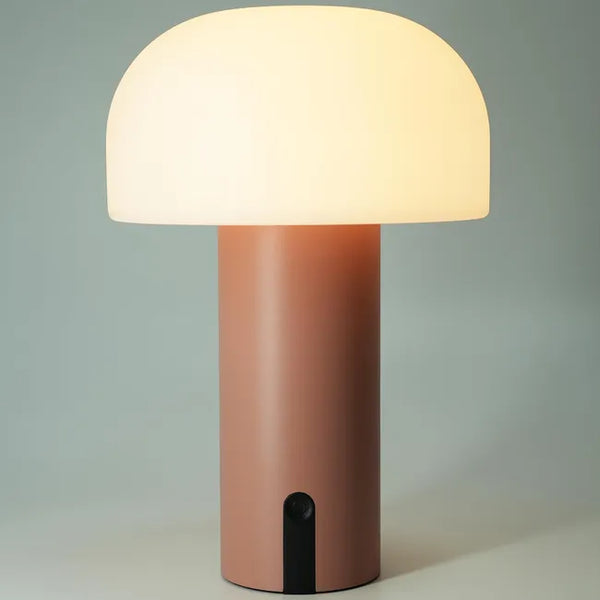 Lampe à poser champignon terracotta H22 usb