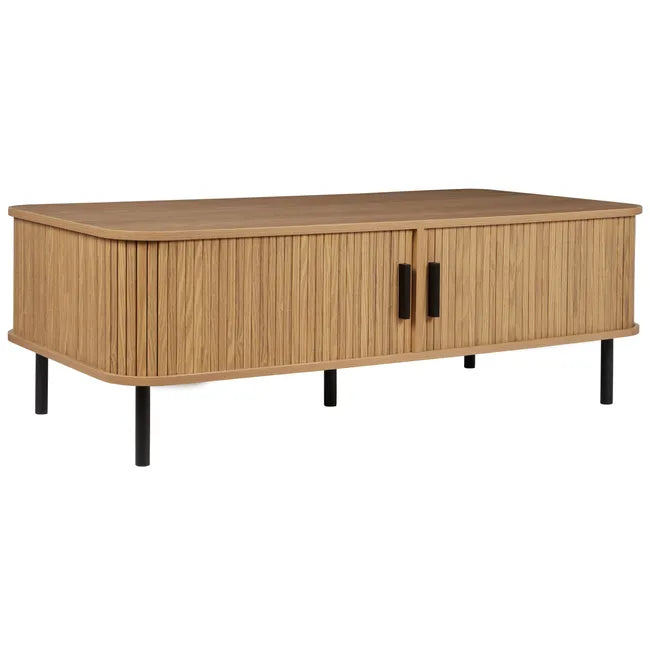 Table basse en bois avec tiroirs coulissants