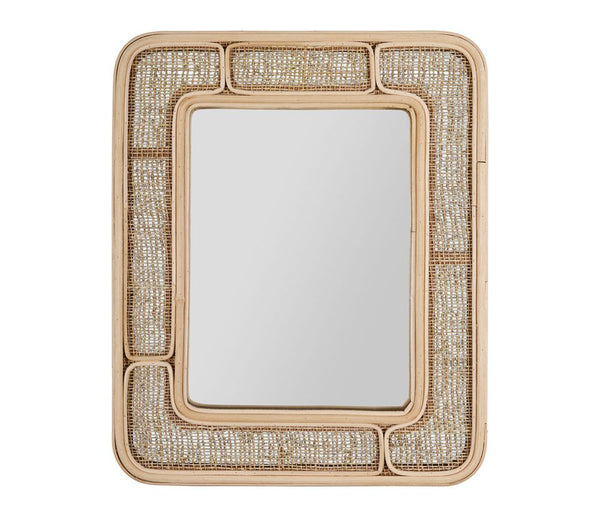 Miroir en rotin naturel H50