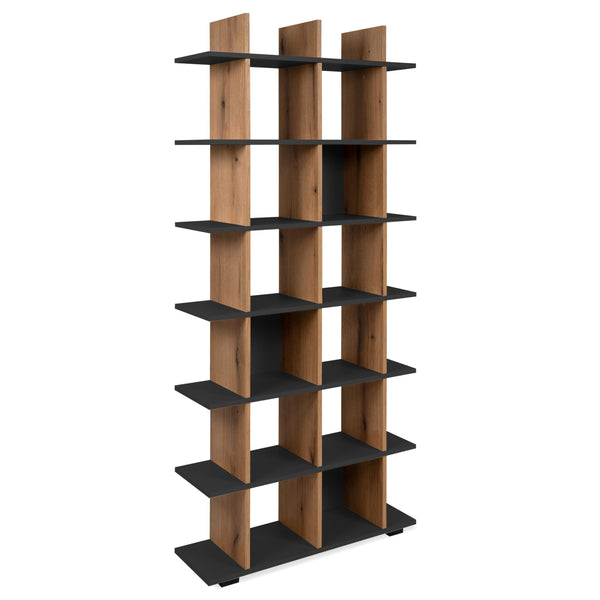 Bibliothèque NAVAS – Chêne Artisan et Anthracite