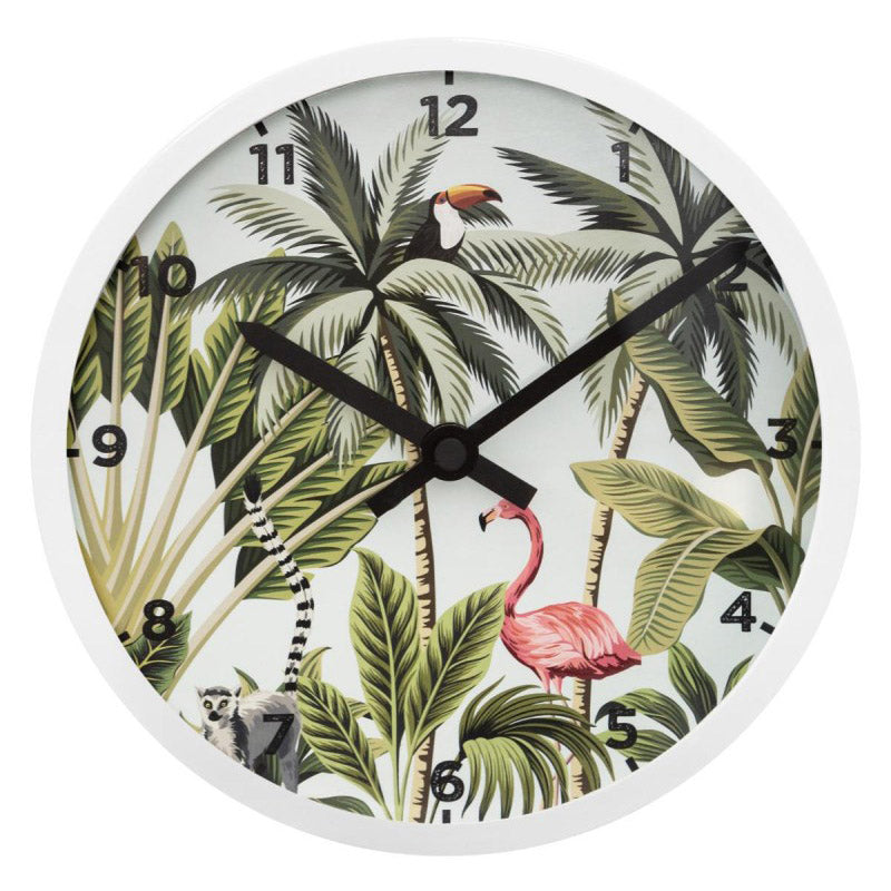 Horloge exotique D22 blanche/verte
