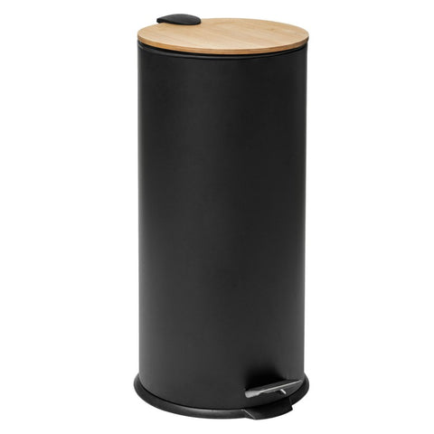 Poubelle en métal noir mat 30L (design aléatoire)