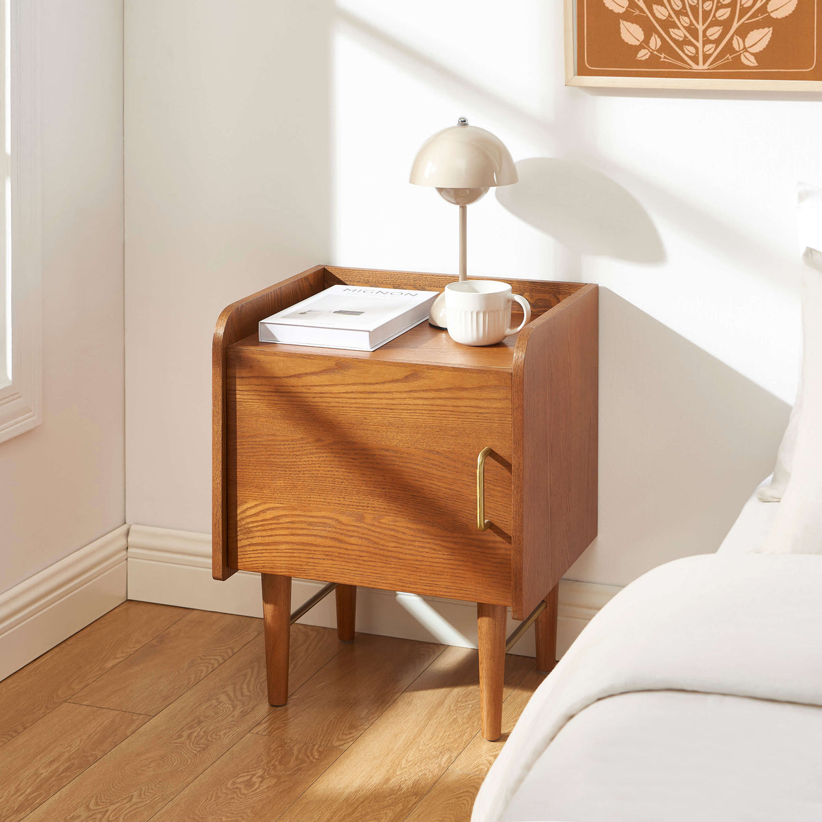 Table de chevet placage frêne