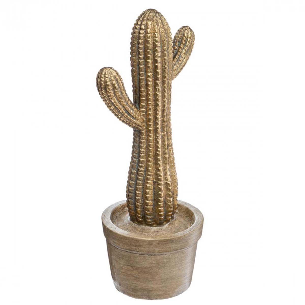 Cactus doré H30 en résine