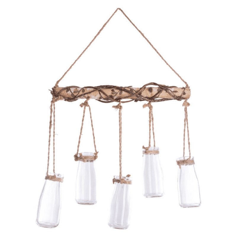 Suspension 5 soliflores Bois 40x82