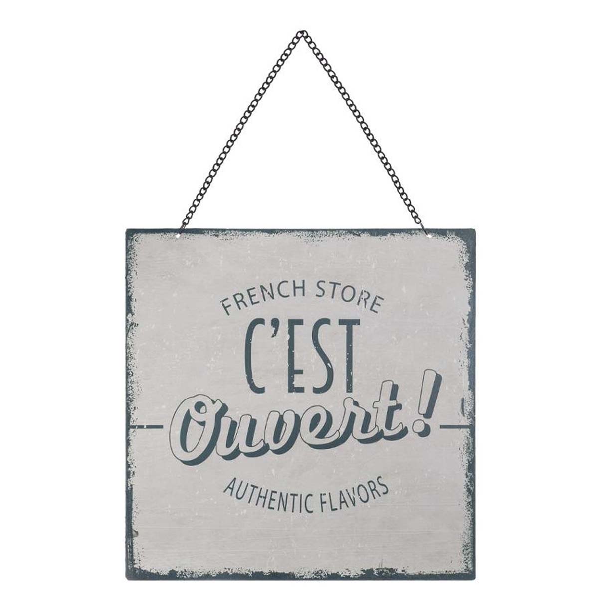 Plaque en métal murale 20x20 gris