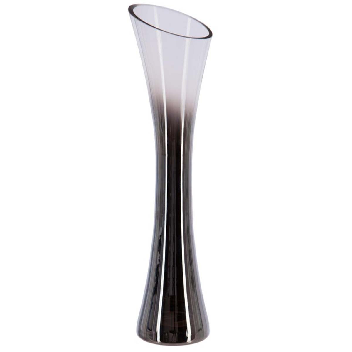 Vase verre fumé H30 fin