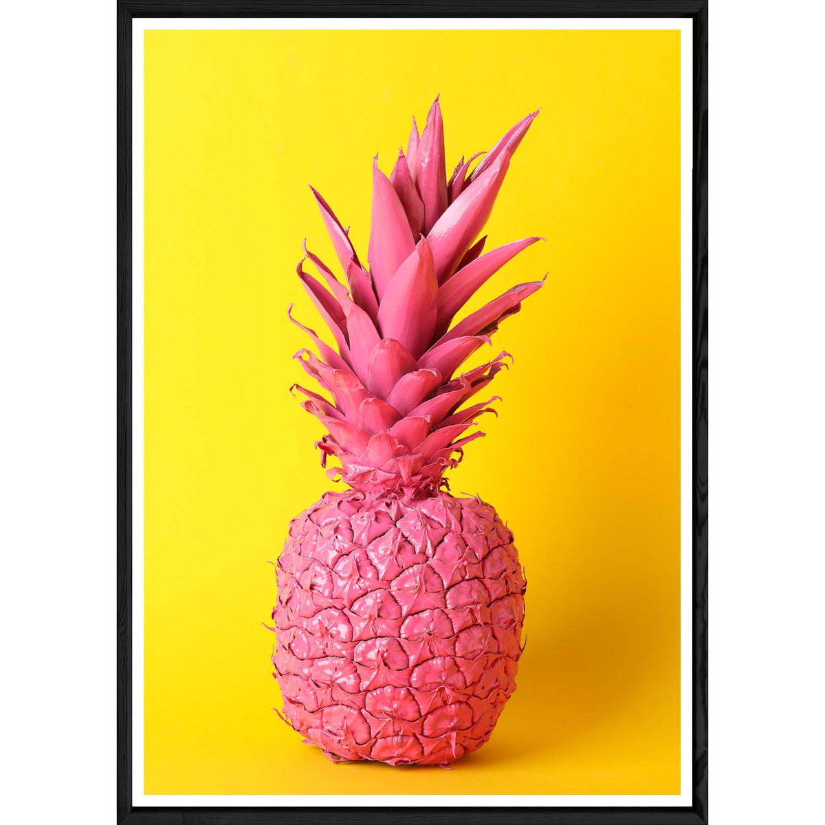 Tableau ananas avec cadre noir POP – Taille 32x42